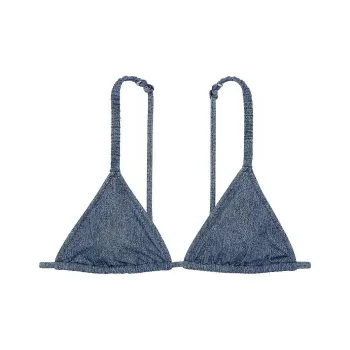 Victoria's Secret PINK SCRUNCHIE TRIANGLE BIKINI TOP / DB Bikini Women's Denim Blue
