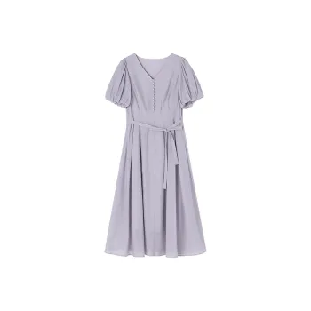 XIANGYING Short Sleeved Dress Women's Light Purple