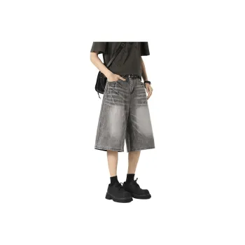 DARK HORSE Denim Shorts Unisex Smoke Gray