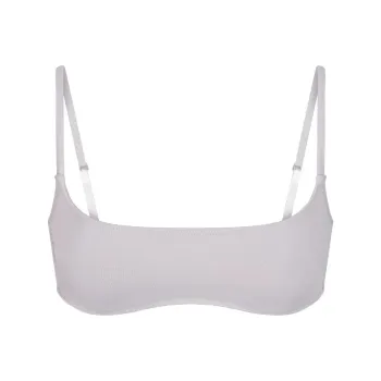 SKIMS SIGNATURE SWIM MICRO SCOOP BIKINI TOP Bikini Women's Chrome/Chrome-Plated