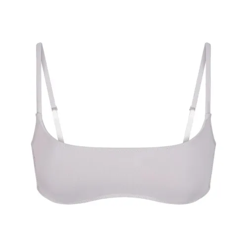 SKIMS SIGNATURE SWIM MICRO SCOOP BIKINI TOP Bikini Women's Chrome/Chrome-Plated