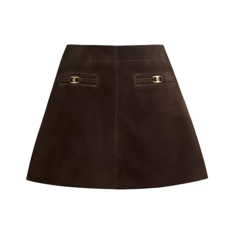 COACH Heritage Casual Short Skirts Women's Brown-0