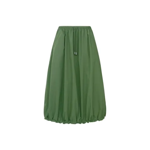 MEIYANG Casual Long Skirts Women's Green
