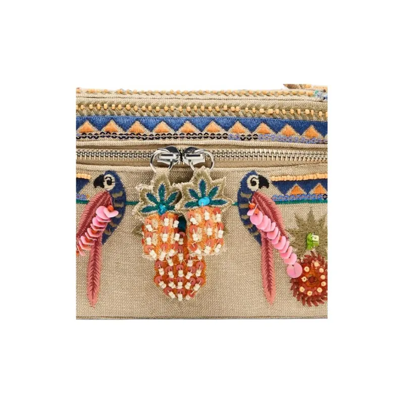 ZARA Cotton One Shoulder Handbag Mini Women's Multicolor-4
