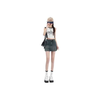 Rose Denim Short Skirts Women's