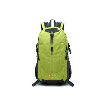 SWISS MILITARY Waterproof Nylon Backpack Unisex Neon Green/Blue