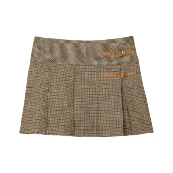Sandro Houndstooth pattern Pleated Skirt