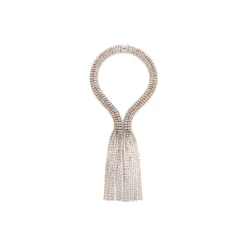 Paco Rabanne Brass, Glass, Metal, Rhinestone Necklaces Women's Silver