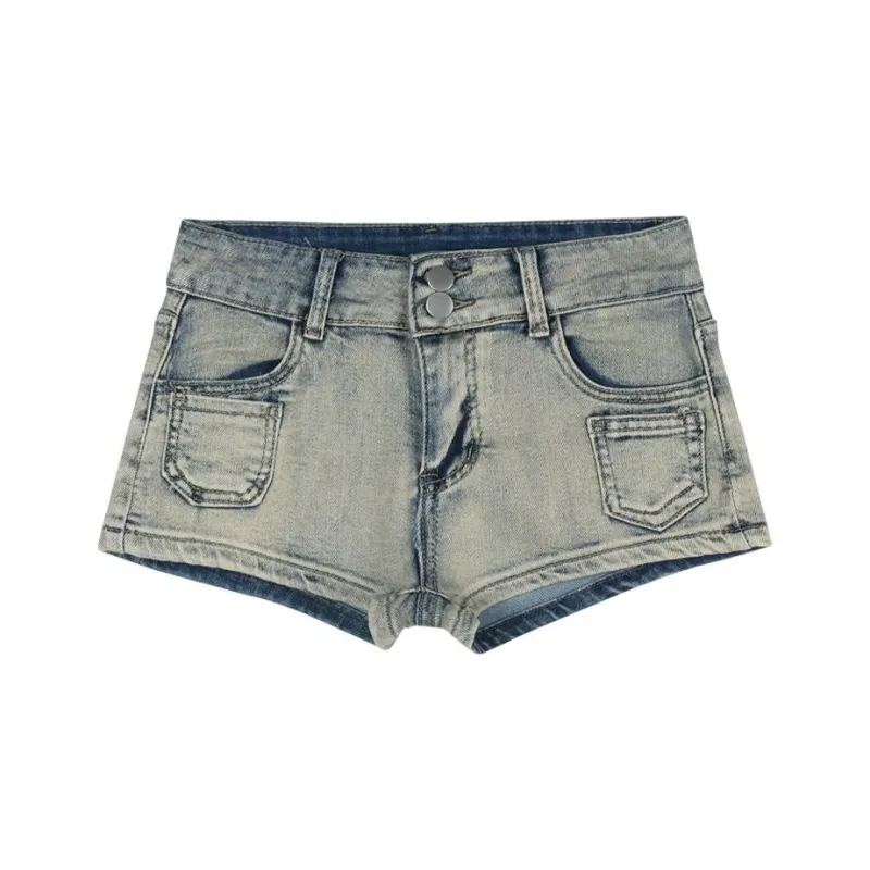 Giyu Denim Shorts Women's Nostalgic Blue-0