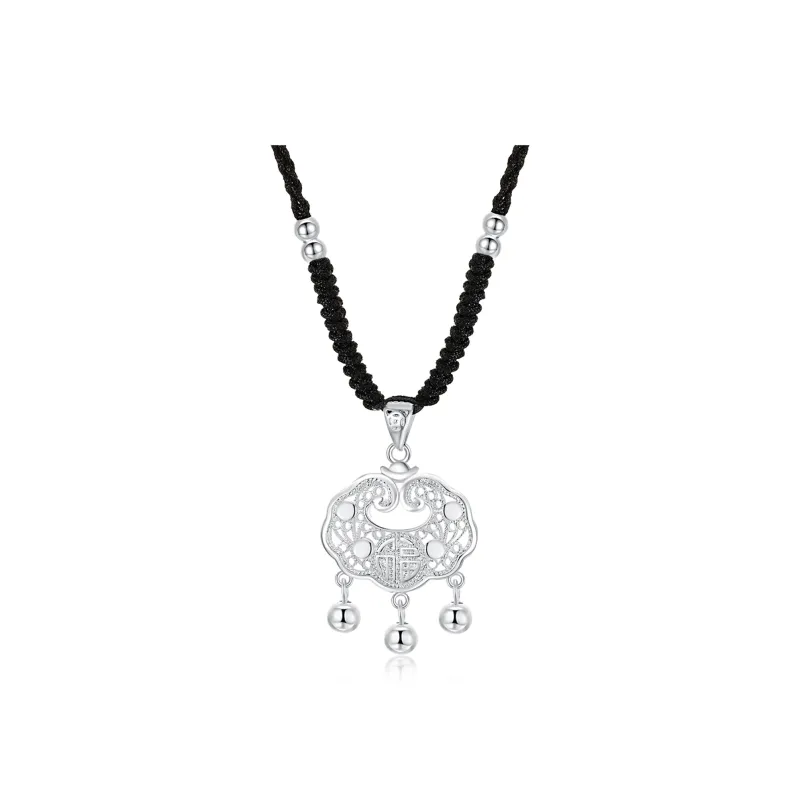 LAOYINFANG S 999 Fine Silver Sterling Silver Necklaces Women's-0