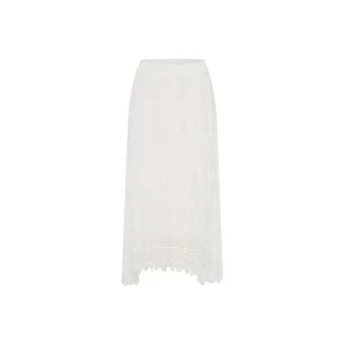 URBAN REVIVO Boho Style Casual Short Skirts Women's Raw White