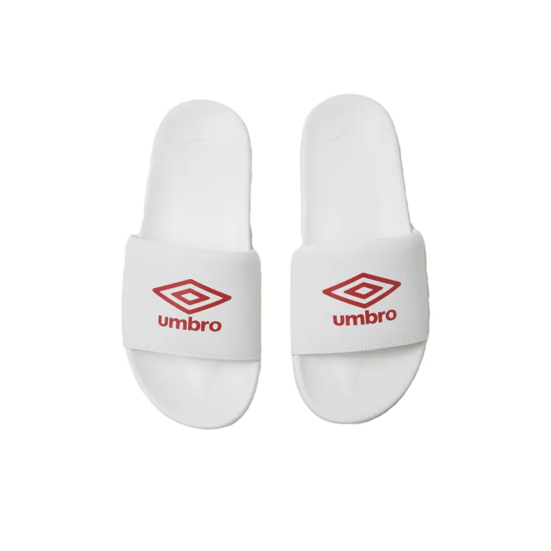 Umbro ZEPPI SD Slip Resistant Shock Absorbers Slide Slippers Unisex White Red-2