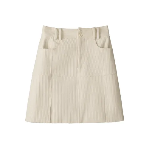 Fstudio High Rise Loose Fit Solid Color Cropped A Line Skirt Casual Short Skirts Women's