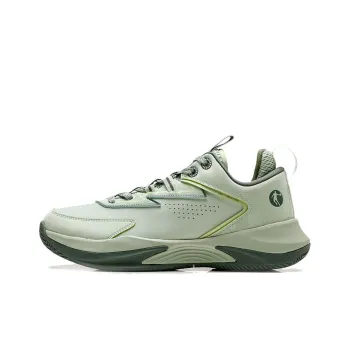 QIAODAN Anti Slip Wear Resistant Low Top Basketball Shoes Men's Green