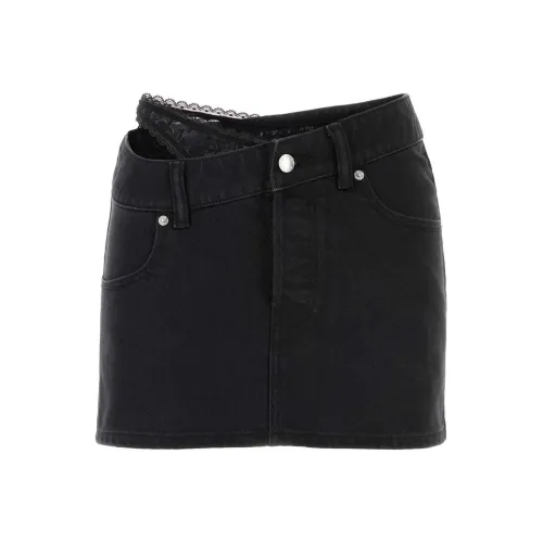 Alexander Wang Dip Side Lace Undie Denim Skirt
