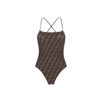 FENDI Pequin Striped One Piece Swimsuit