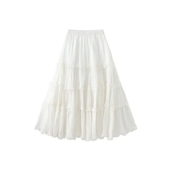 CUBIC Casual Long Skirt Women's White-0