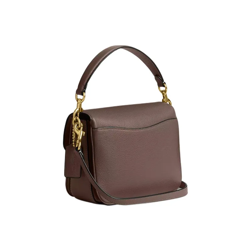 COACH Cassie Leather One Shoulder Handbag Small Size Women's Dark Stone Color-1