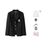 Black Suit, Comes with Long-Sleeved Shirt+Dust Bag+Hanger+Badge