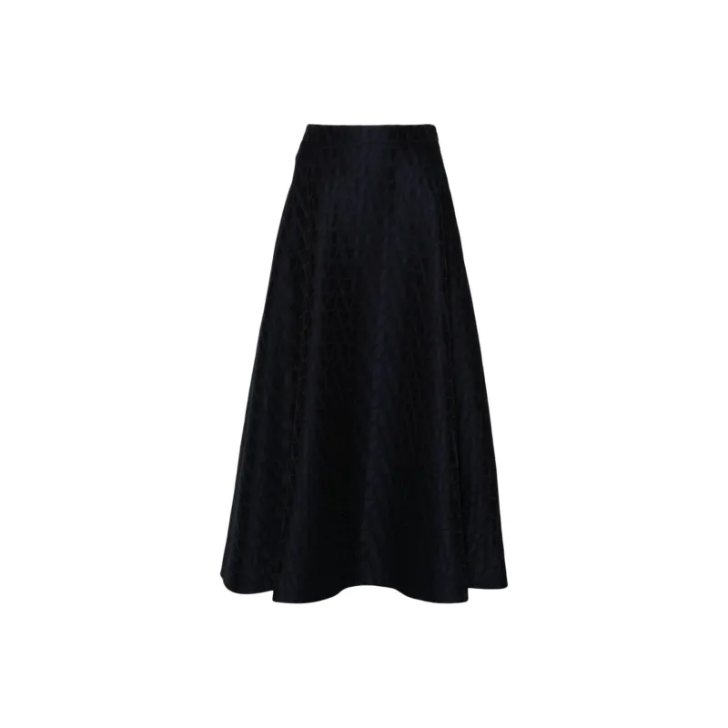 Valentino All Over Logo Patterned Pleated Skirt-0