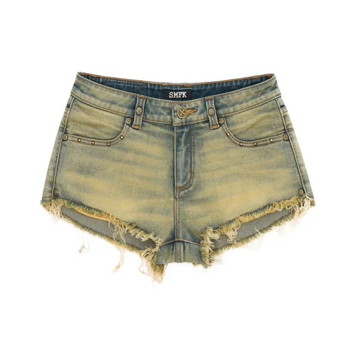 SMFK Denim Shorts Women's Cheese Color-0