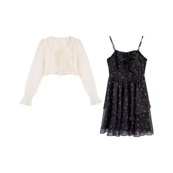 ZIHAN Skirt Set Women's Black Background Print