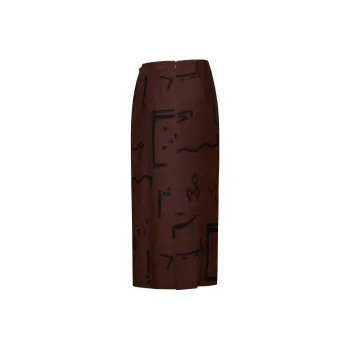 Alysi Graphic Printed Draped Midi Skirt