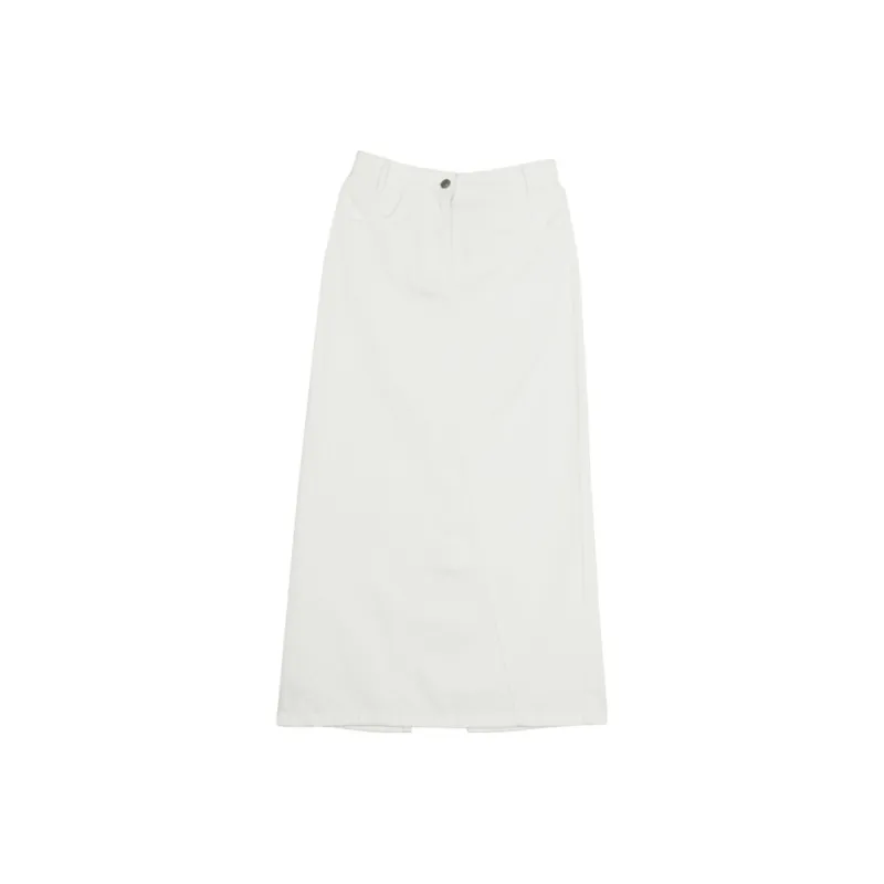 A21 Casual Long Skirts Women's Ecru-0