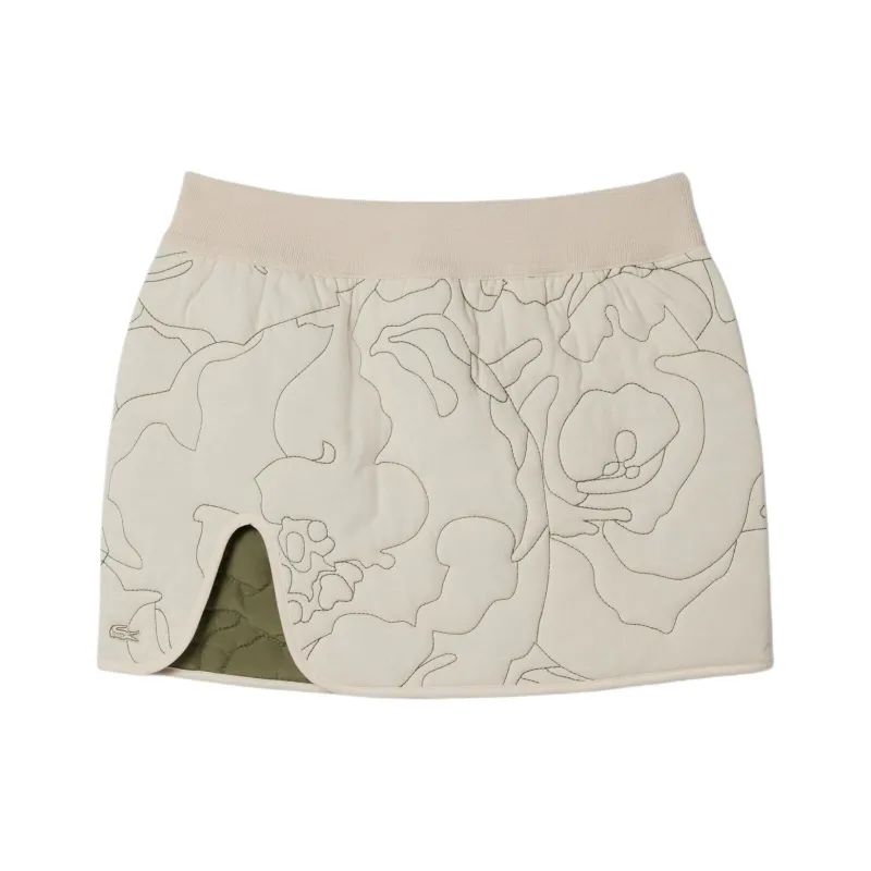 LACOSTE Casual Short Skirts Women's White/Khaki Green-0
