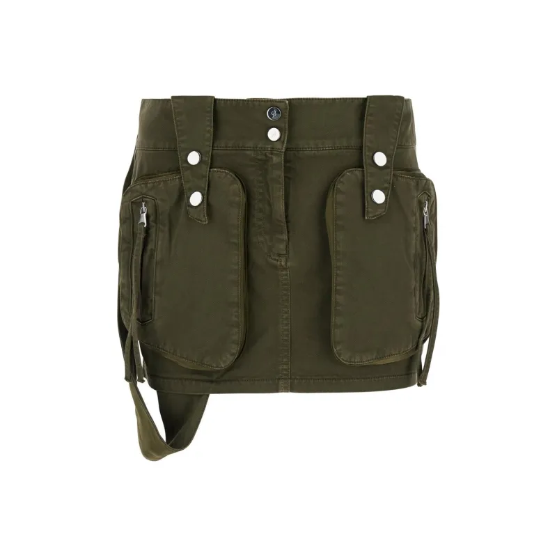 Blumarine Casual Short Skirts Women's Olive Green-0