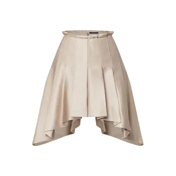 LOUIS VUITTON Asymmetrical Box Pleat Twill Skirt