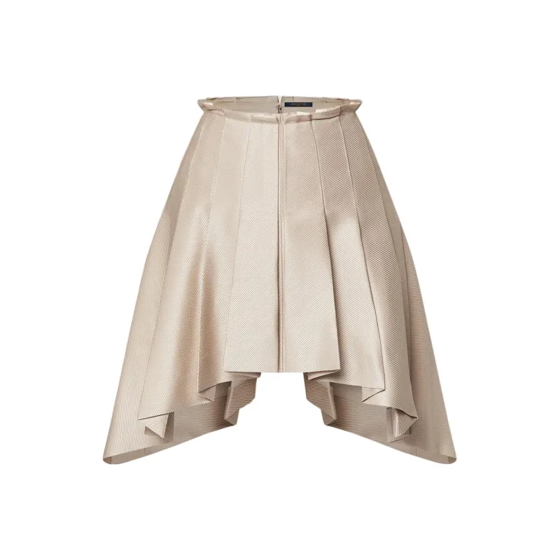 LOUIS VUITTON Asymmetrical Box Pleat Twill Skirt-0