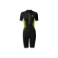 Black-One-Piece Short-Sleeved Knee-Length Swimsuit