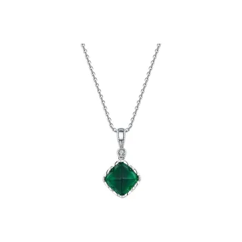 ATTAGEMS 925 Sterling Silver Artificial Gemstone Necklaces Women's