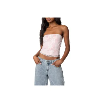 Edikted Allison Lace Tube Top Strapless Top Women's