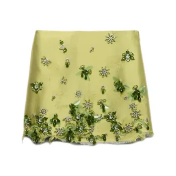 PRADA Embellished Raw Cut Hem Mini Skirt