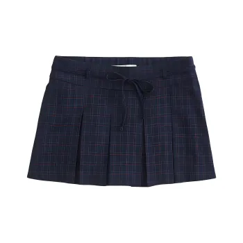Hollister Casual Short Skirts Women's Navy Plaid