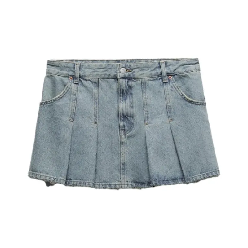 ZARA Denim Short Skirts Women's Blue-0