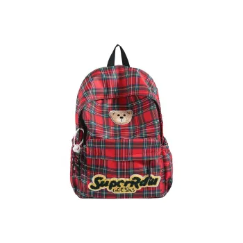 AIBAG Fabric Backpack Unisex Red/Brown/Purple