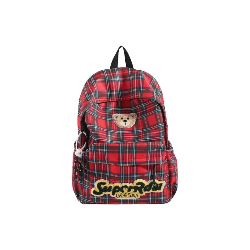 AIBAG Fabric Backpack Unisex Red/Brown/Purple-0
