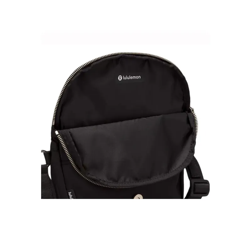 Lululemon Nylon Shoulder Bag, Crossbody Bag Extra Mini Unisex Black & Silver-4