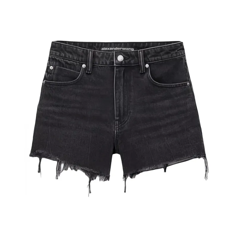 Alexander Wang Frayed Edge Denim Shorts-0