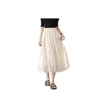 Mo Han Yi Mei Casual Long Skirt Women's White