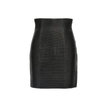 BALMAIN Hw Rolled High Waist Mini Skirt