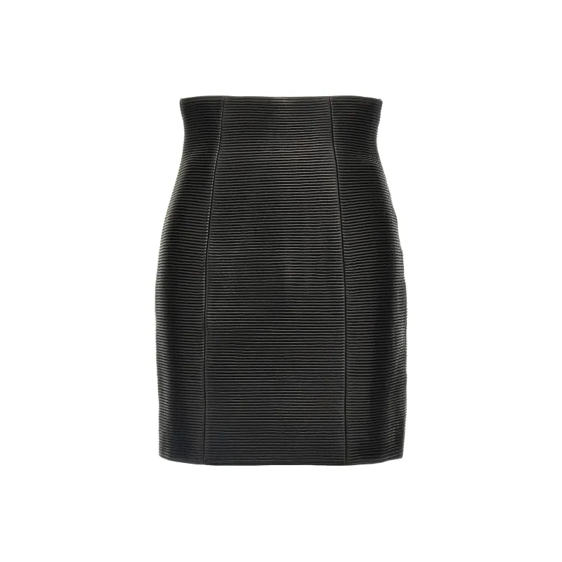 BALMAIN Hw Rolled High Waist Mini Skirt-0