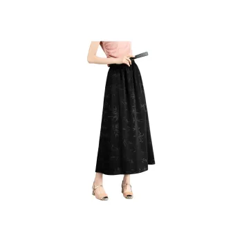 TERRE BLEUE Casual Long Skirt Women's Black