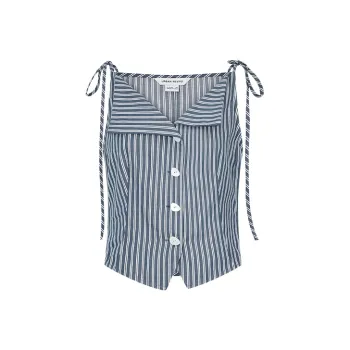 URBAN REVIVO Shirts Women's Dark Blue Stripes
