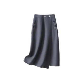 IHIMI Casual Long Skirt Women's Blue Gray