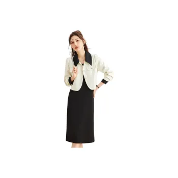 TERRE BLEUE Two Piece Skirt Sets Women's Ecru+Black