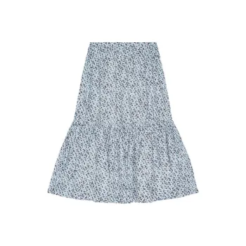 GANNI SS24 Casual Long Skirt Women's Glacier Lake Blue